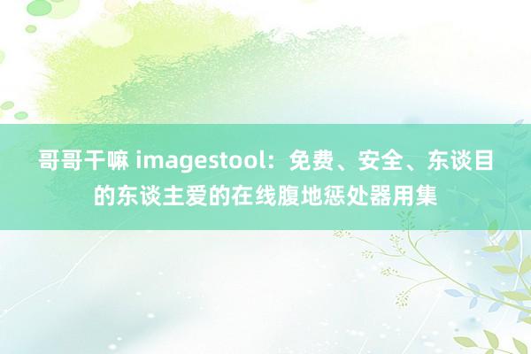 哥哥干嘛 imagestool：免费、安全、东谈目的东谈主爱的在线腹地惩处器用集