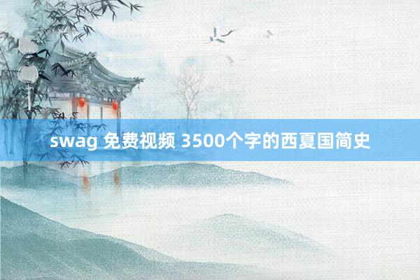 swag 免费视频 3500个字的西夏国简史