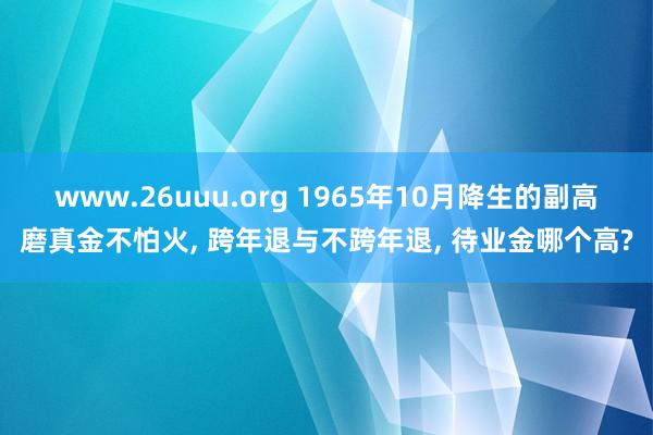 www.26uuu.org 1965年10月降生的副高磨真金不怕火, 跨年退与不跨年退, 待业金哪个高?