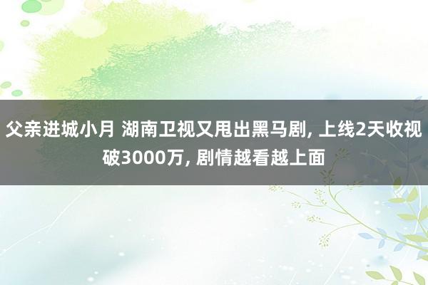 父亲进城小月 湖南卫视又甩出黑马剧, 上线2天收视破3000万, 剧情越看越上面