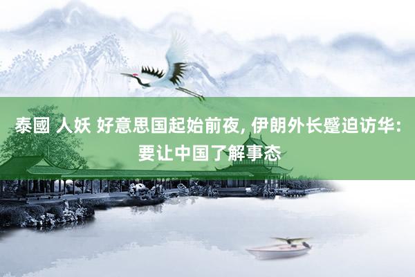 泰國 人妖 好意思国起始前夜, 伊朗外长蹙迫访华: 要让中国了解事态