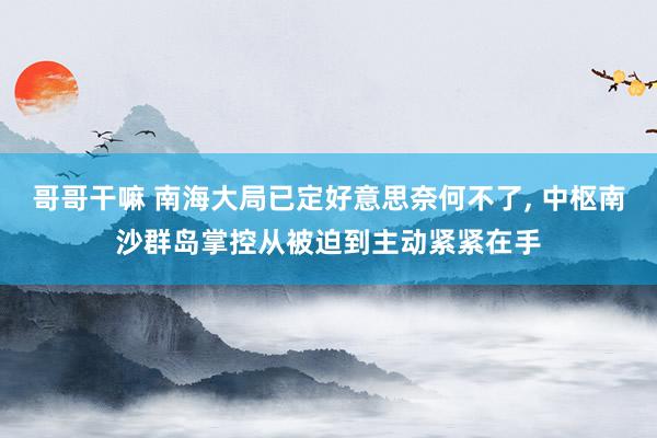 哥哥干嘛 南海大局已定好意思奈何不了, 中枢南沙群岛掌控从被迫到主动紧紧在手