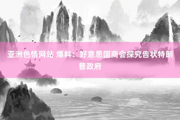 亚洲色情网站 爆料：好意思国商会探究告状特朗普政府