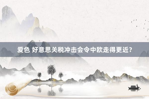 爱色 好意思关税冲击会令中欧走得更近？