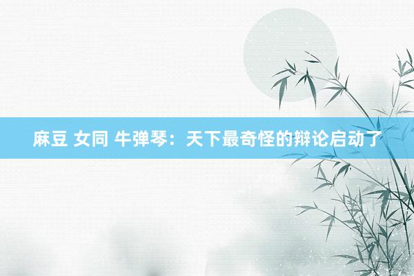 麻豆 女同 牛弹琴：天下最奇怪的辩论启动了